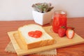 Strawberry jam with bread