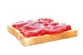 Strawberry jam bread on white background Royalty Free Stock Photo