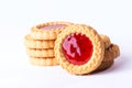 strawberry jam cookies, dessert. Close up Royalty Free Stock Photo