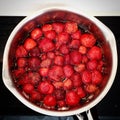 Strawberry jam cooking