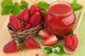 Strawberry jam in a jar