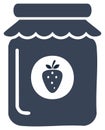 Strawberry jam jar illustration with fruit design element isolated Royalty Free Stock Photo