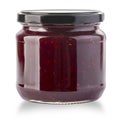 Strawberry jam jar isolated Royalty Free Stock Photo