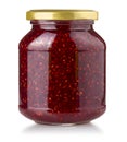 Strawberry jam jar isolated Royalty Free Stock Photo