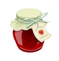 Strawberry jam jar. Vintage style Royalty Free Stock Photo