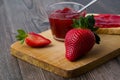 Strawberry jam is made from strawberries, This jam can be used for spreading white bread