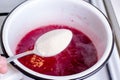 Strawberry jam making Royalty Free Stock Photo