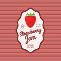 Strawberry jam retro fruit label Royalty Free Stock Photo