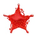 Strawberry jam splash - star form.