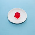 Strawberry jelly on a white plate Royalty Free Stock Photo