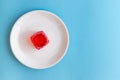 Strawberry jelly on a white plate Royalty Free Stock Photo