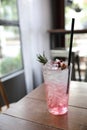 Strawberry juice cocktail with soda Royalty Free Stock Photo