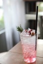 Strawberry juice cocktail with soda Royalty Free Stock Photo