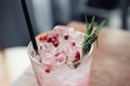 Strawberry juice cocktail with soda Royalty Free Stock Photo