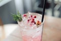 Strawberry juice cocktail with soda Royalty Free Stock Photo