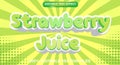 Strawberry juice editable text effect Royalty Free Stock Photo