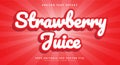 Strawberry juice editable text effect Royalty Free Stock Photo
