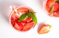 Strawberry juice in a glass isolated Royalty Free Stock Photo