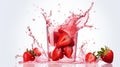 strawberry juice white background. Generative AI Royalty Free Stock Photo