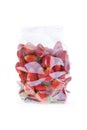 Strawberry juicy fruit in plastic bag packaging Royalty Free Stock Photo