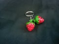 strawberry keychain souvenirs closeup