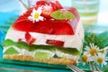 Strawberry and kiwi jelly cake Royalty Free Stock Photo