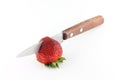 Strawberry with knife