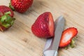 Strawberry and knife Royalty Free Stock Photo