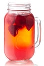 Strawberry kompot jar, paths Royalty Free Stock Photo