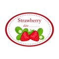 Strawberry label vector disign isolated on white background. Ro Royalty Free Stock Photo