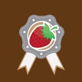 strawberry label. Vector illustration decorative design