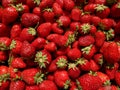 Strawberry with leafs, full frame, closeup Royalty Free Stock Photo