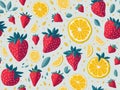 Strawberry and lemon vector is a perfect choice for creating eye catching Royalty Free Stock Photo