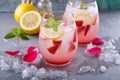 Strawberry lemonade with rose water Royalty Free Stock Photo