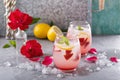 Strawberry lemonade with rose water Royalty Free Stock Photo