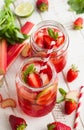 Strawberry,lime and rhubarb lemonade