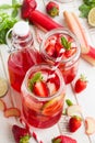 Strawberry,lime and rhubarb lemonade