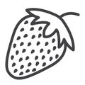 Strawberry line icon, fruit and diet