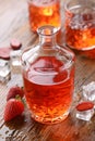 Strawberry liqueur on the table Royalty Free Stock Photo