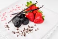 Strawberry, liquorice, vanilla and chocolate Royalty Free Stock Photo