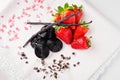 Strawberry, liquorice, vanilla and chocolate Royalty Free Stock Photo