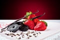 Strawberry, liquorice, vanilla and chocolate Royalty Free Stock Photo