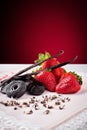 Strawberry, liquorice, vanilla and chocolate Royalty Free Stock Photo