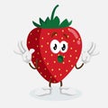 Strawberry Logo mascot surprise pose