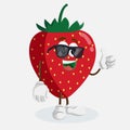 Strawberry Logo mascot thumb pose