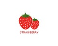 Strawberry logo template vector icon illustration