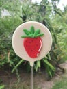 Strawberry lollipop art