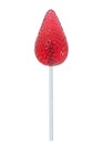 Strawberry lollipop isolated on white