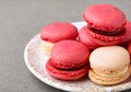 strawberry macaroons on table