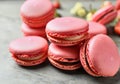 strawberry macaroons on table